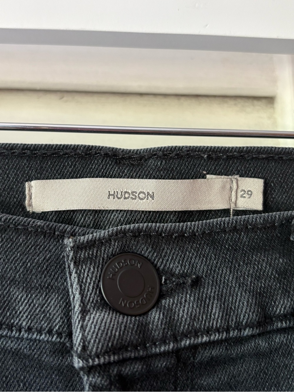 Hudson Rosie Wide Leg Ankle Jeans 29 Black High Rise Stretch Denim - Picture 3 of 6